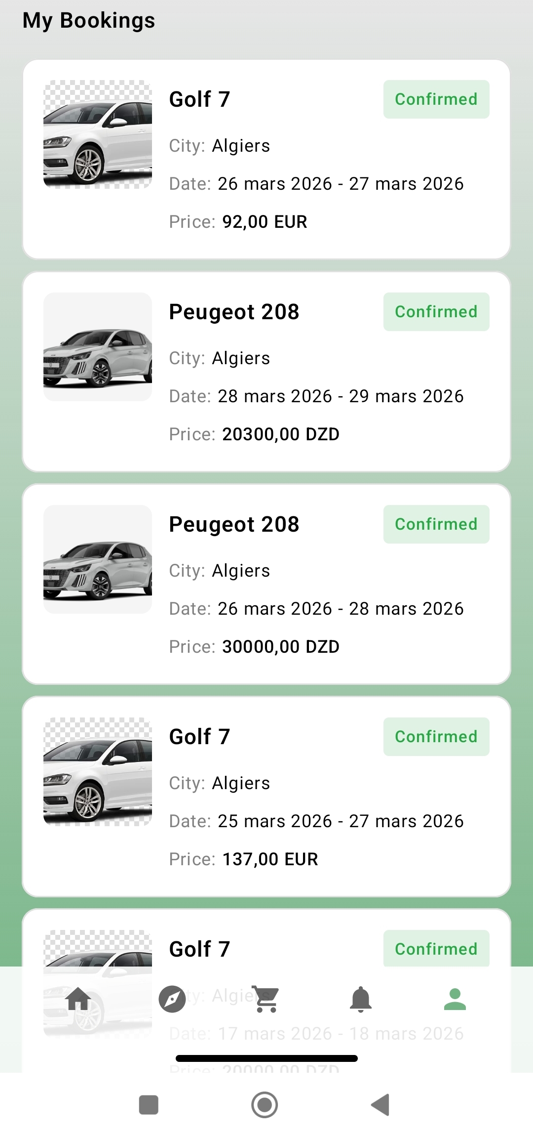 BookInDZ My Bookings