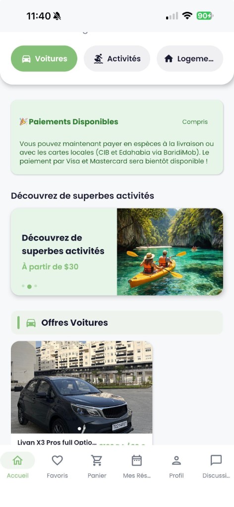 &Eacute;cran d'accueil BookInDZ